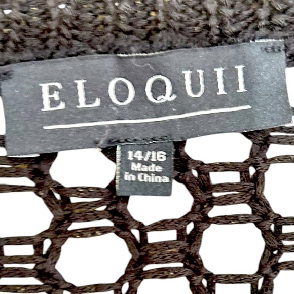 NWT eloquii black open weave long sleeve knit sweater size 14/16 - Picture 5 of 9